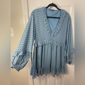 Zara Blue Polka Dot Mini Dress